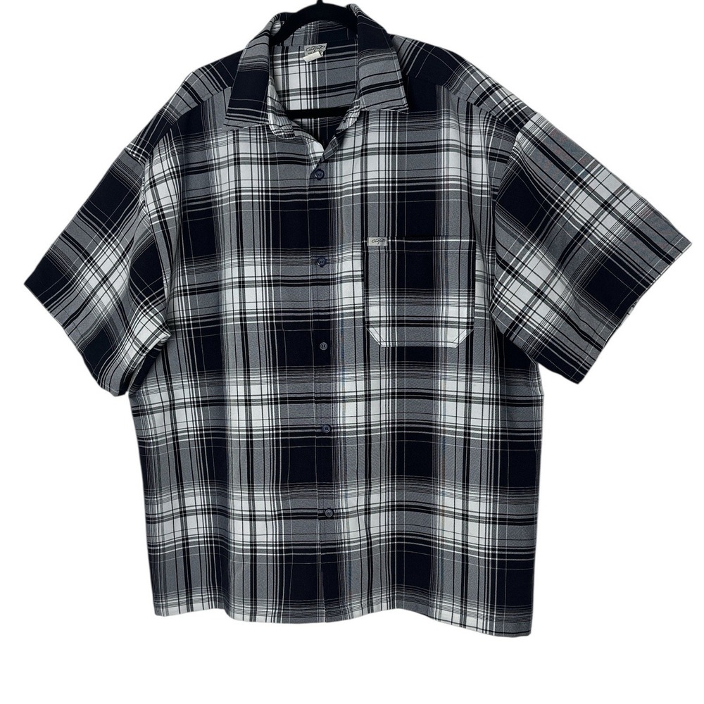 Vintage CalTop Shirt Mens 2X Plaid Button Up Short‎ Sleeve Y2K Classic Excellent